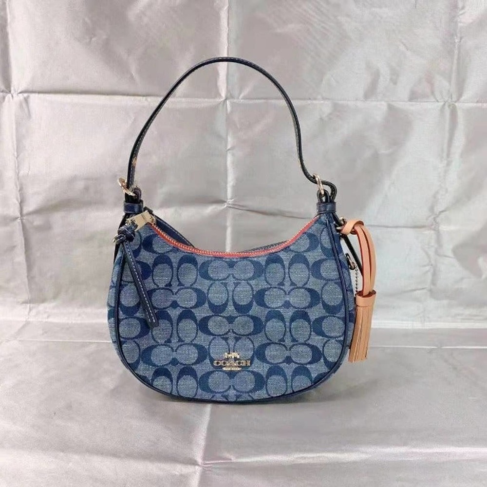Coach C8163 Kleo Hobo In Signature Chambray In Gold/DENIM MULTI